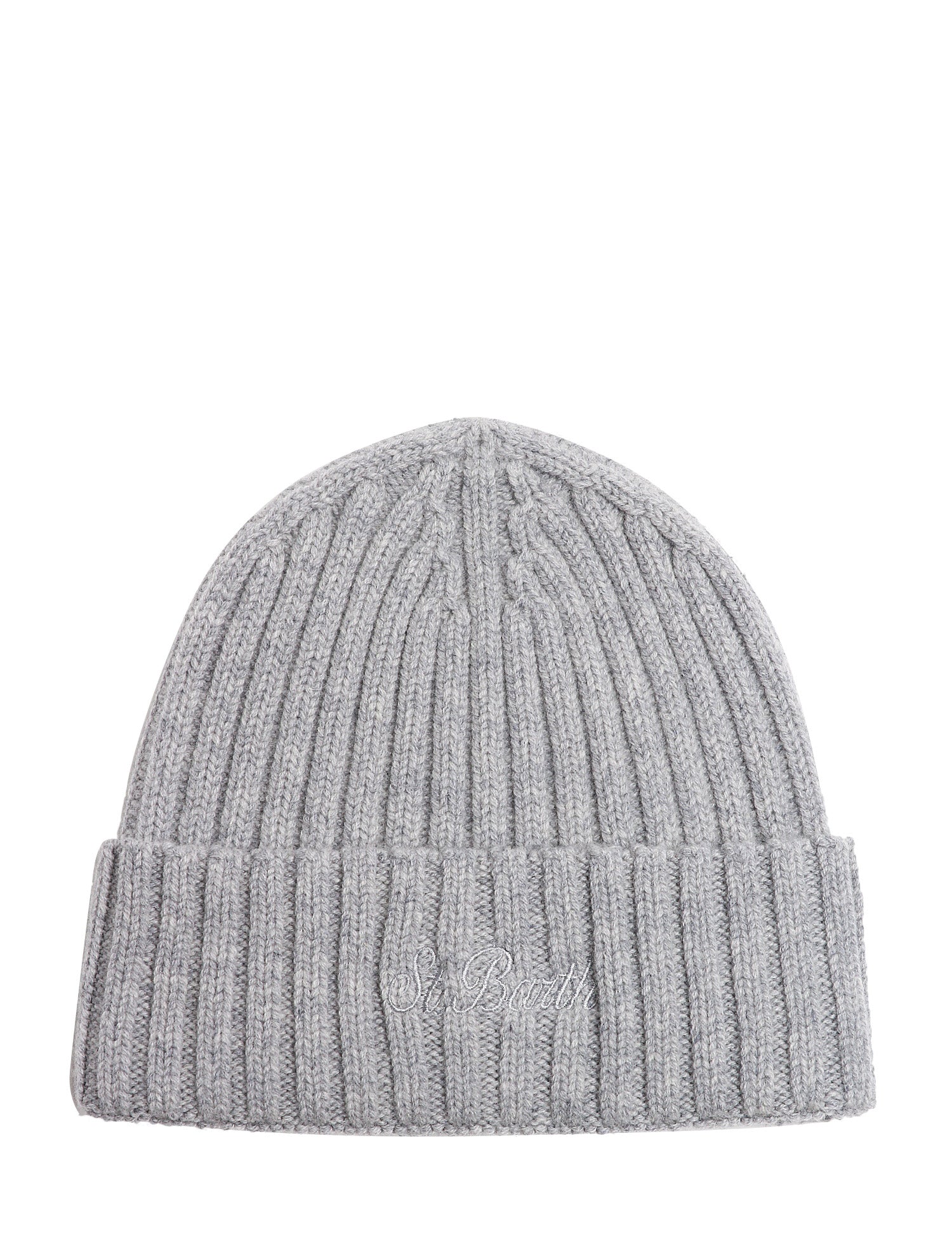 CAPPELLO MC 2 SAINT BARTH WENGEN MELANGE IN CASHMERE A COSTE CON RICAMO LOGO