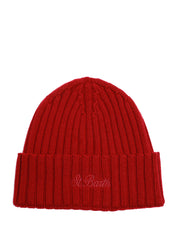 CAPPELLO MC 2 SAINT BARTH WENGEN BORDEAUX IN CASHMERE A COSTE CON RICAMO LOGO