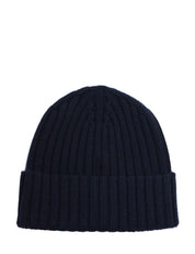 CAPPELLO UOMO MC 2 SAINT BARTH WENGEN BLU NOTTE IN CASHMERE A COSTE CON RICAMO LOGO
