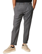 PANTALONE UOMO MYTHS GRIGIO CON PENCE SINGOLA DAVANTI CARROT FIT