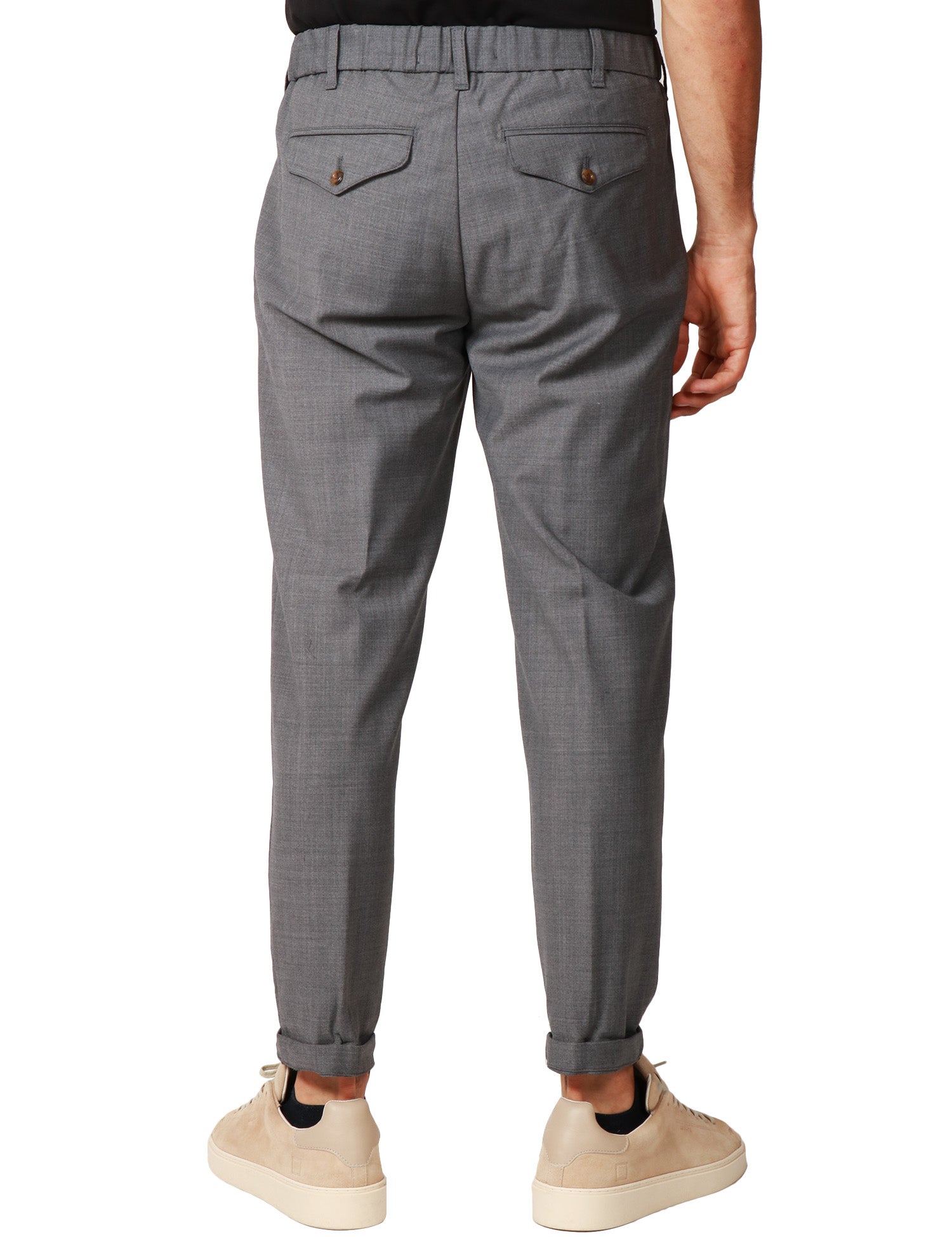 PANTALONE UOMO MYTHS GRIGIO CON PENCE SINGOLA DAVANTI CARROT FIT