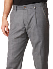 PANTALONE UOMO MYTHS GRIGIO CON PENCE SINGOLA DAVANTI CARROT FIT