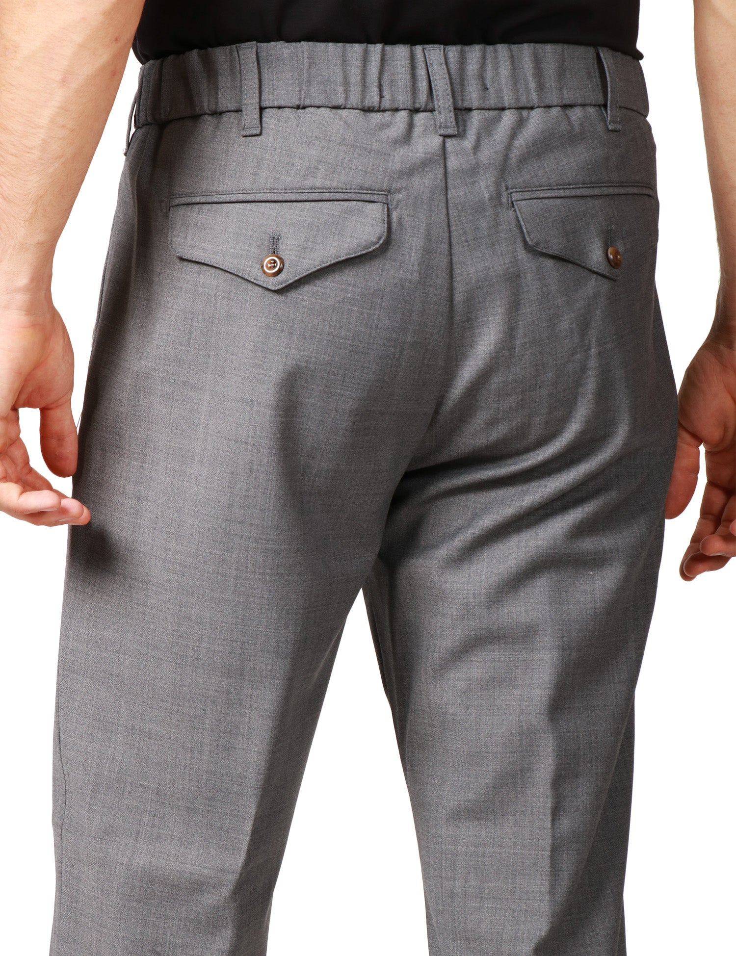 PANTALONE UOMO MYTHS GRIGIO CON PENCE SINGOLA DAVANTI CARROT FIT
