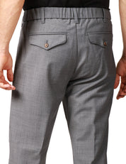 PANTALONE UOMO MYTHS GRIGIO CON PENCE SINGOLA DAVANTI CARROT FIT