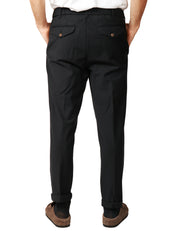 PANTALONE UOMO MYTHS NERO CON PENCE SINGOLA DAVANTI CARROT FIT