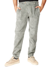 PANTALONE UOMO MYTHS SALVIA IN VELLUTO CON PENCE SINGOLA CARROT FIT