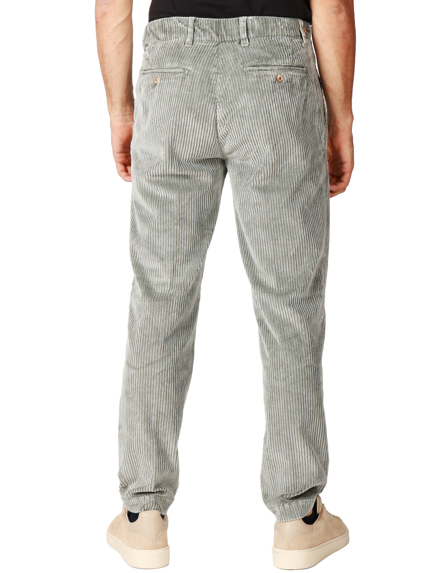 PANTALONE UOMO MYTHS SALVIA IN VELLUTO CON PENCE SINGOLA CARROT FIT