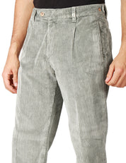 PANTALONE UOMO MYTHS SALVIA IN VELLUTO CON PENCE SINGOLA CARROT FIT