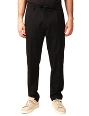 PANTALONE UOMO OFFICINA 36 DANA NERO CON COULISSE E TASCHE POSTERIORI CON PATTA