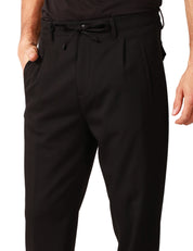 PANTALONE UOMO OFFICINA 36 DANA NERO CON COULISSE E TASCHE POSTERIORI CON PATTA