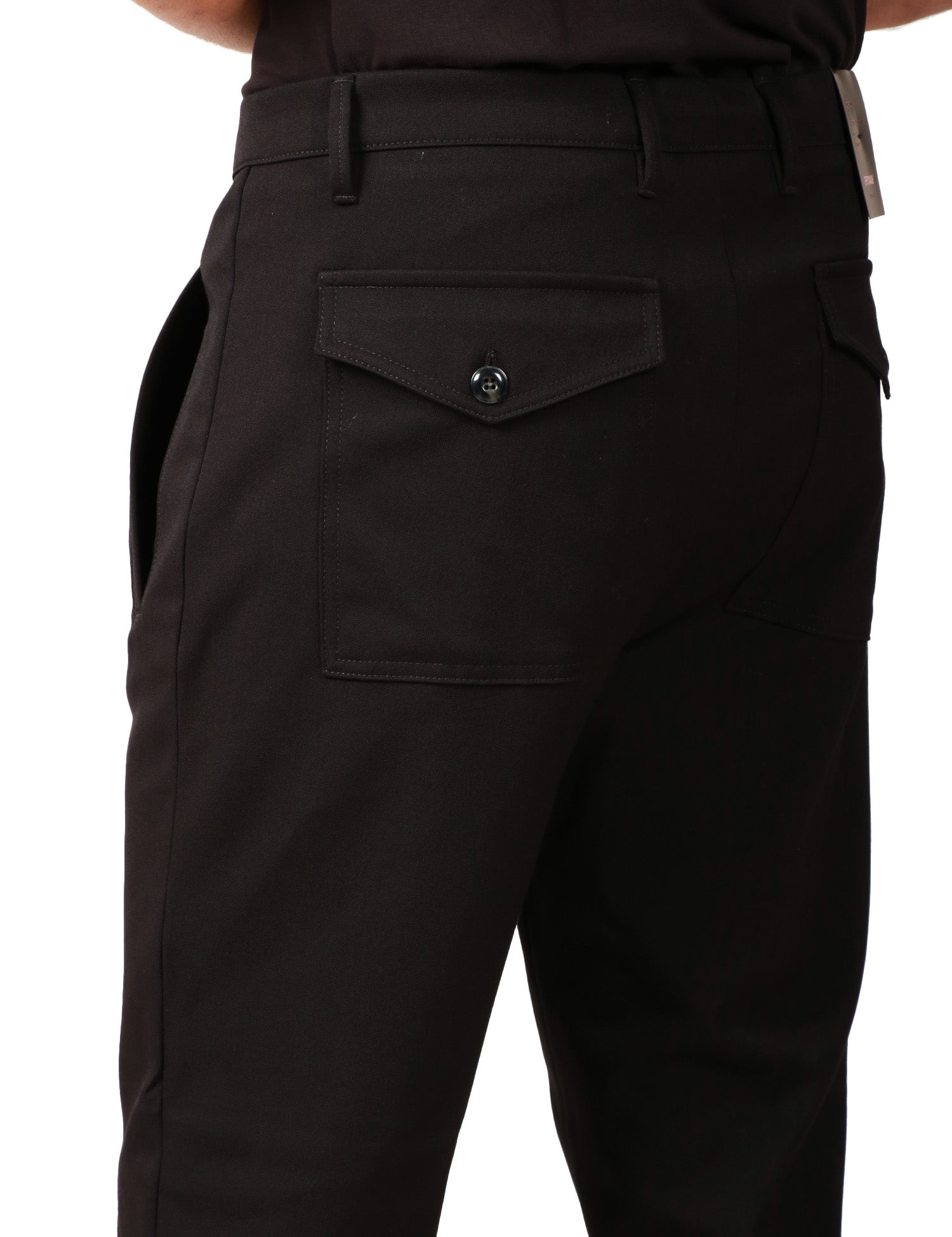 PANTALONE UOMO OFFICINA 36 DANA NERO CON COULISSE E TASCHE POSTERIORI CON PATTA