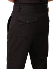 PANTALONE UOMO OFFICINA 36 DANA NERO CON COULISSE E TASCHE POSTERIORI CON PATTA