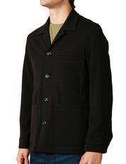 GIACCA UOMO OFFICINA 36 DANA NERA MONOPETTO CON COLLETTO REVER E TASCHE A TOPPA DAVANTI