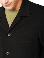 GIACCA UOMO OFFICINA 36 DANA NERA MONOPETTO CON COLLETTO REVER E TASCHE A TOPPA DAVANTI