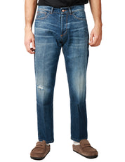 JEANS UOMO OFFICINA 36 PRINCE BLU DENIM CON EFFETTO VINTAGE A GAMBA DRITTA