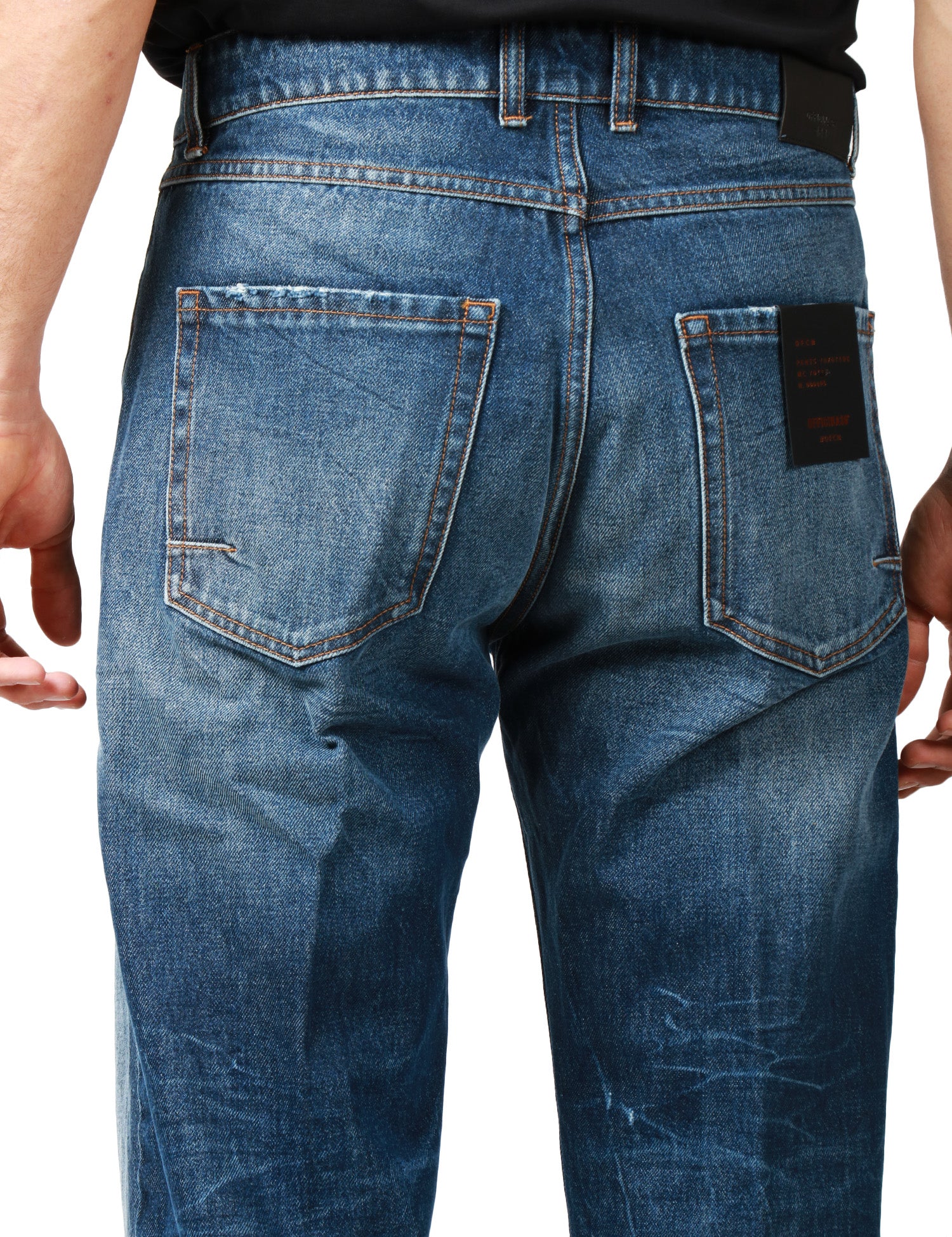 JEANS UOMO OFFICINA 36 PRINCE BLU DENIM CON EFFETTO VINTAGE A GAMBA DRITTA