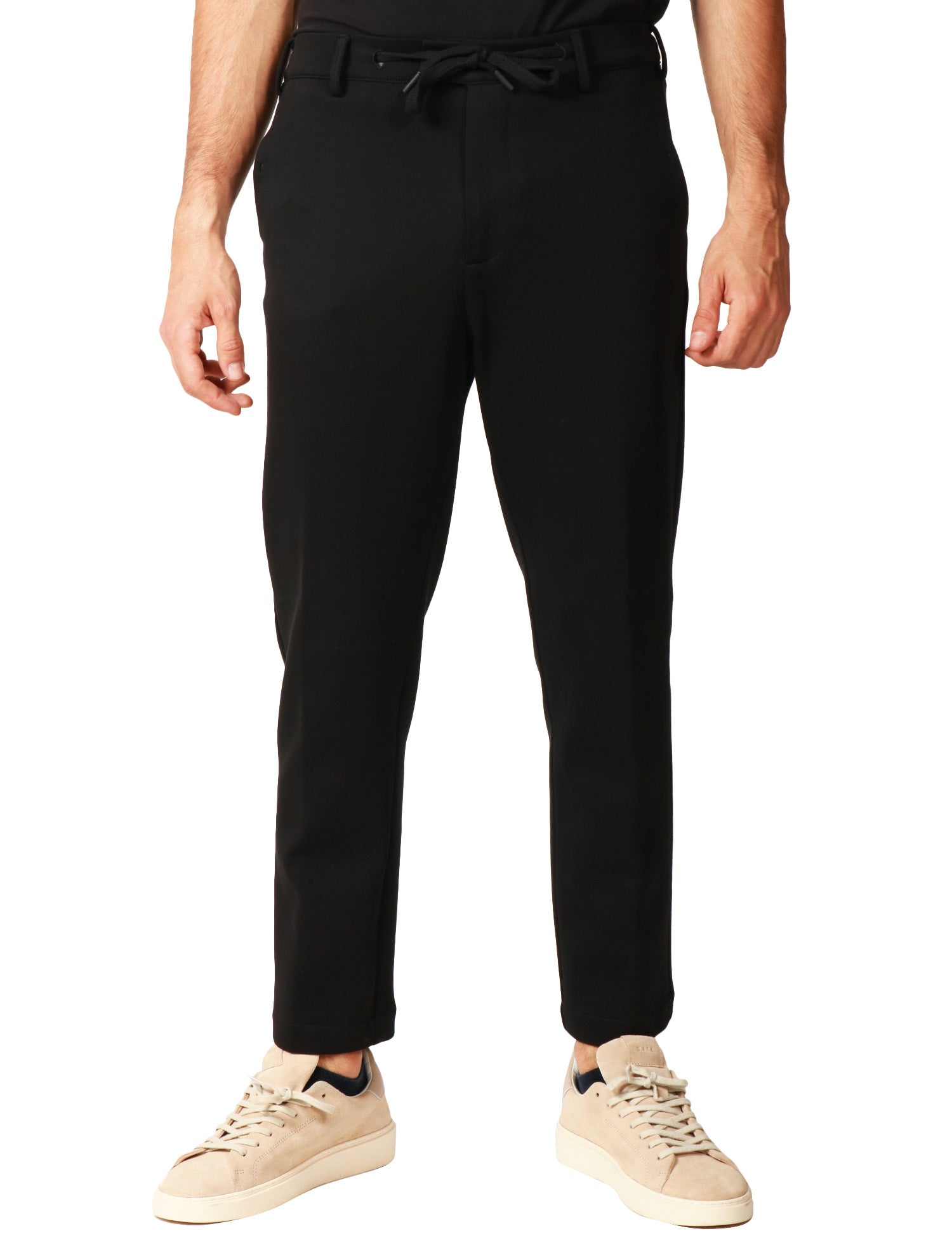 PANTALONE UOMO OFFICINA 36 METTA NERO CON COULISSE IN VITA