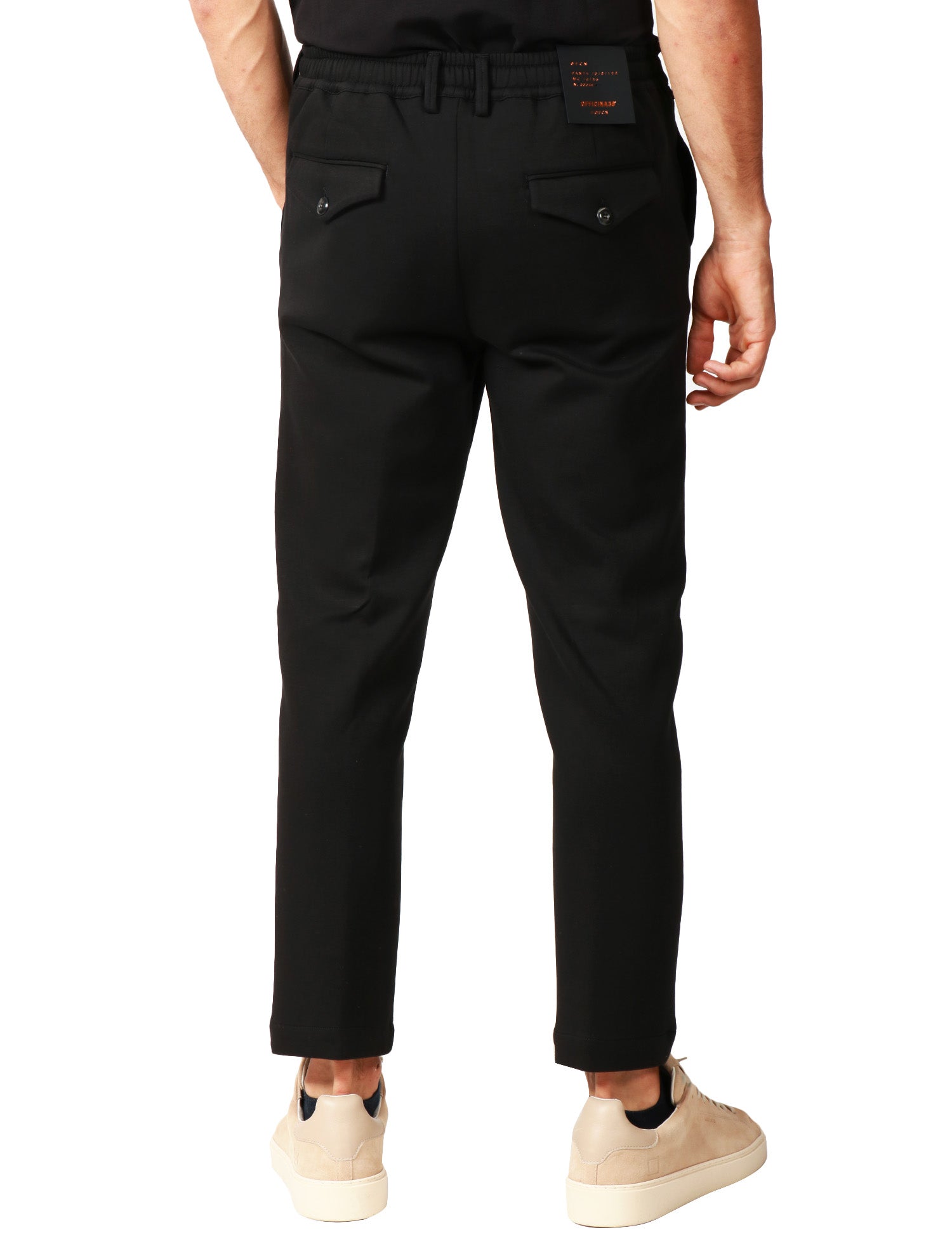 PANTALONE UOMO OFFICINA 36 METTA NERO CON COULISSE IN VITA