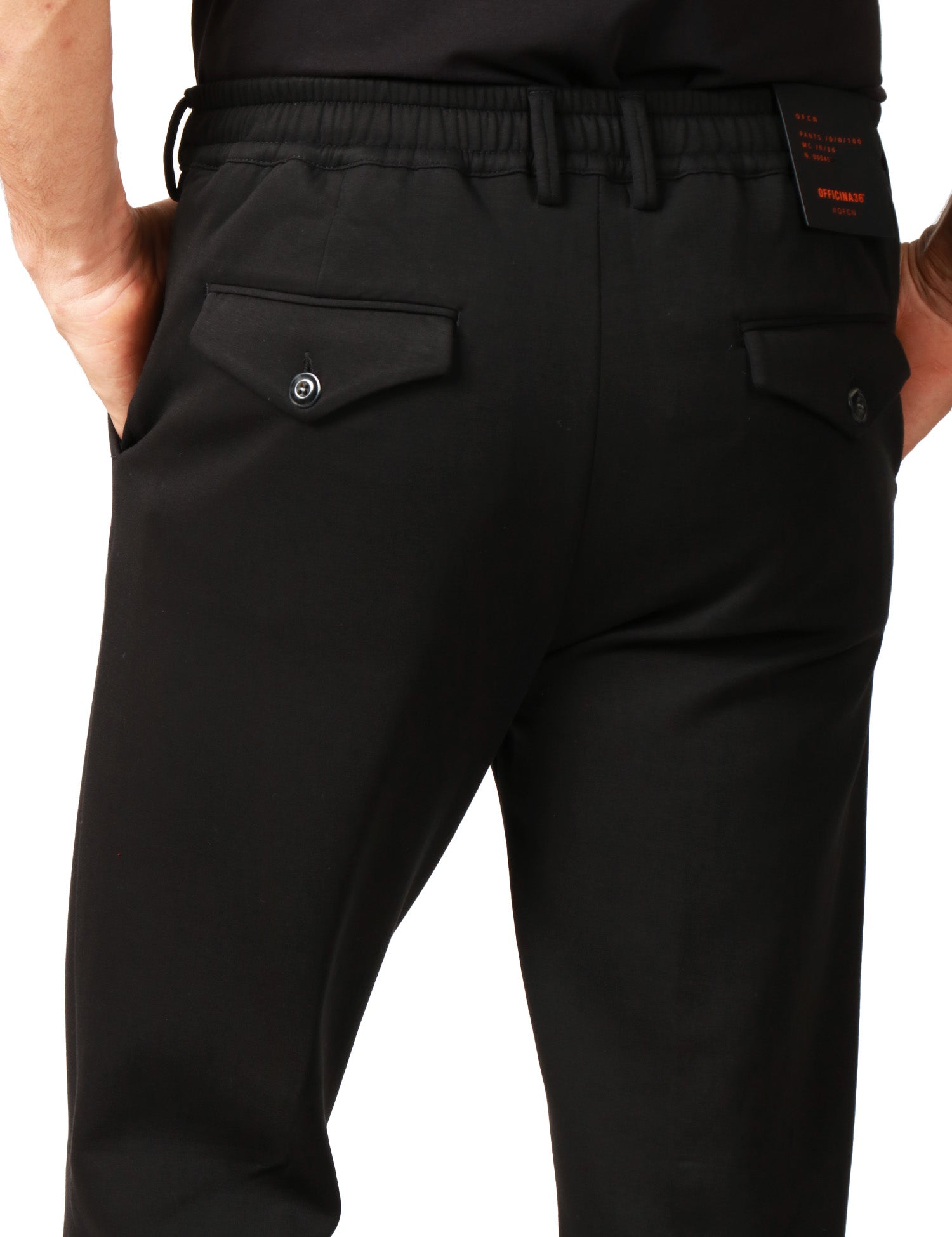 PANTALONE UOMO OFFICINA 36 METTA NERO CON COULISSE IN VITA