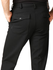 PANTALONE UOMO OFFICINA 36 WINNONA NERO CON VITA REGOLABILE E TASCHE POSTERIORI CON PATTE