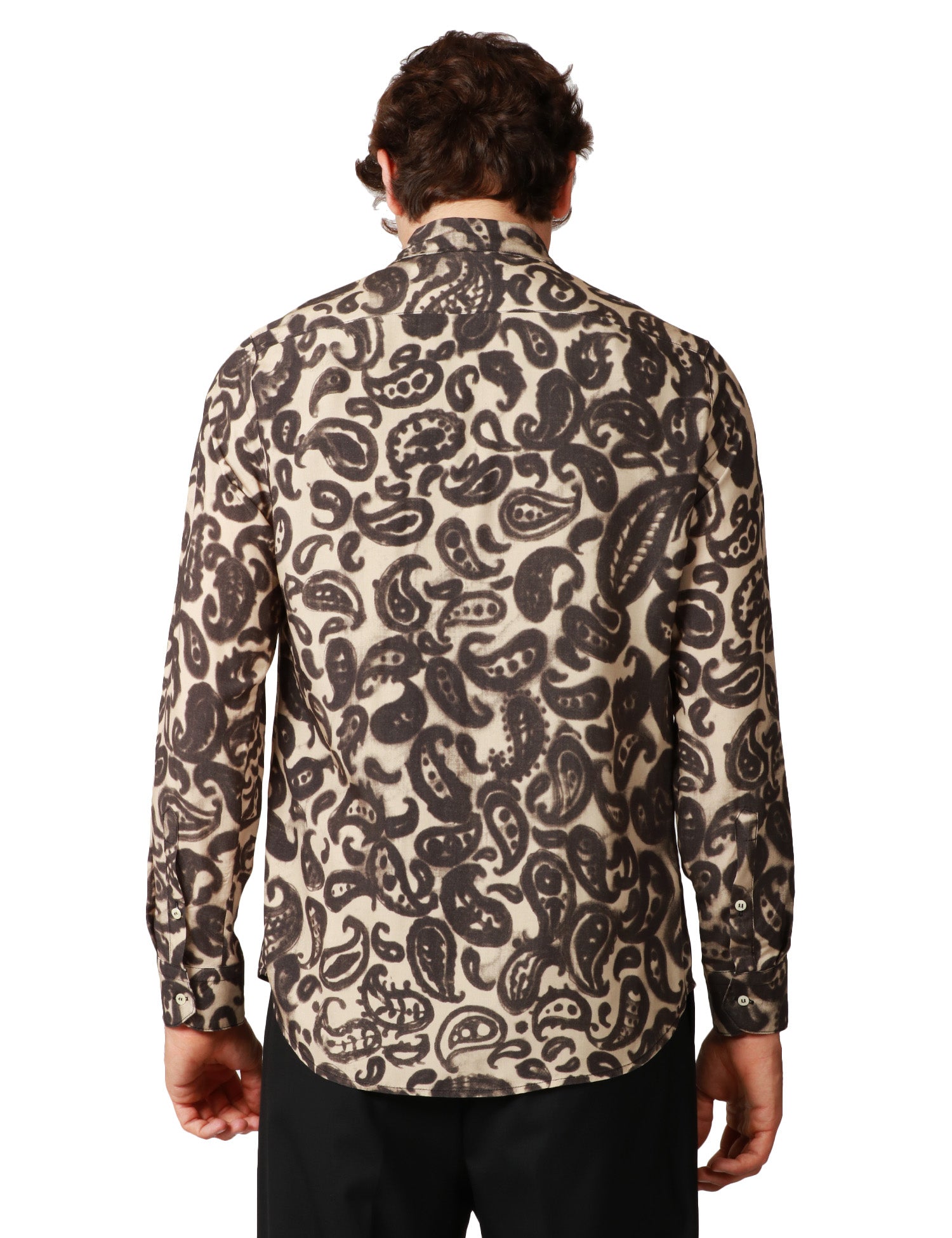 CAMICIA UOMO OFFICINA 36 TEA BEIGE FANTASIA IN VISCOSA
