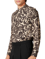CAMICIA UOMO OFFICINA 36 TEA BEIGE FANTASIA IN VISCOSA