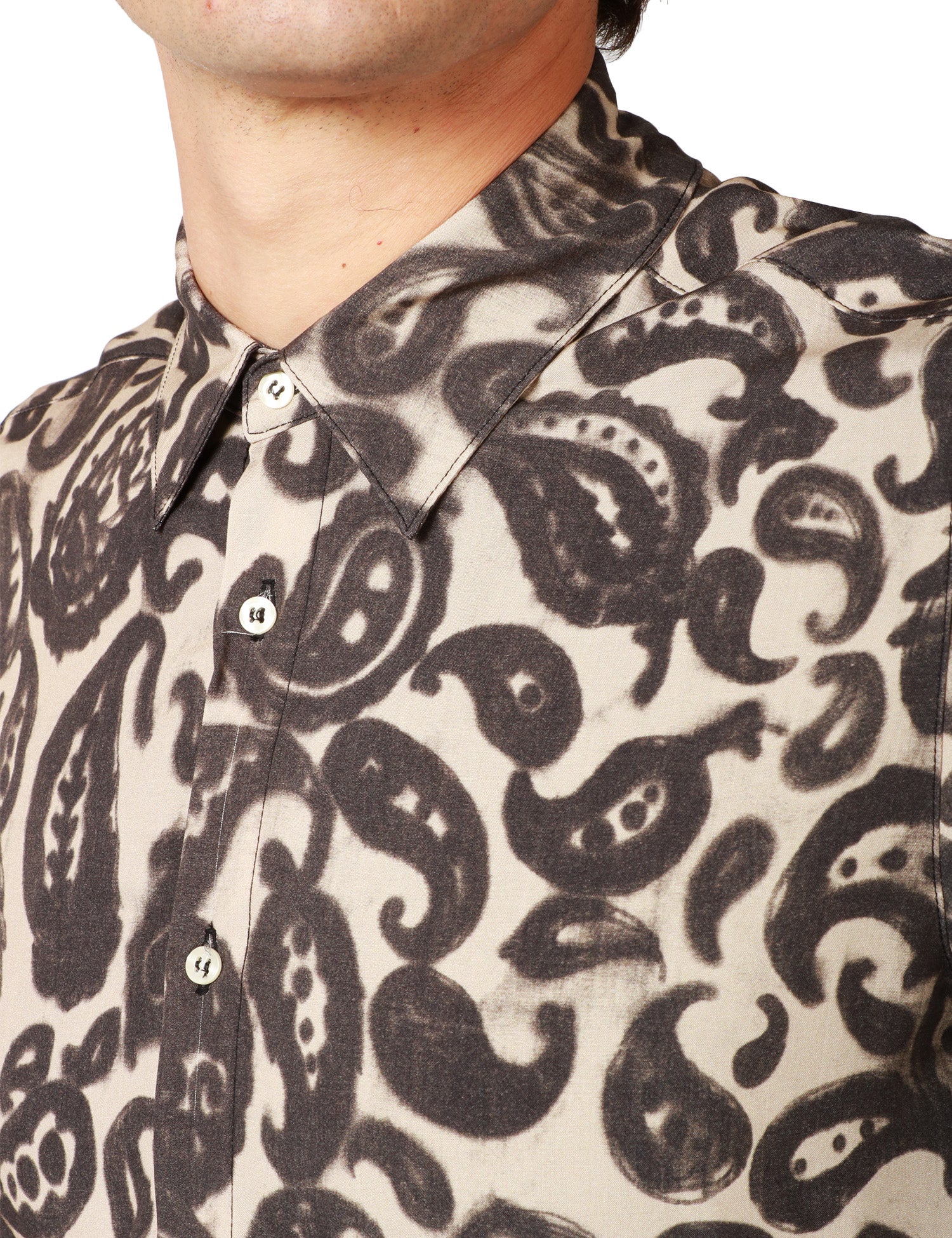CAMICIA UOMO OFFICINA 36 TEA BEIGE FANTASIA IN VISCOSA