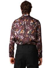 CAMICIA UOMO OFFICINA 36 TUNDRA BORDEAUX FANTASIA FLOREALE IN VISCOSA