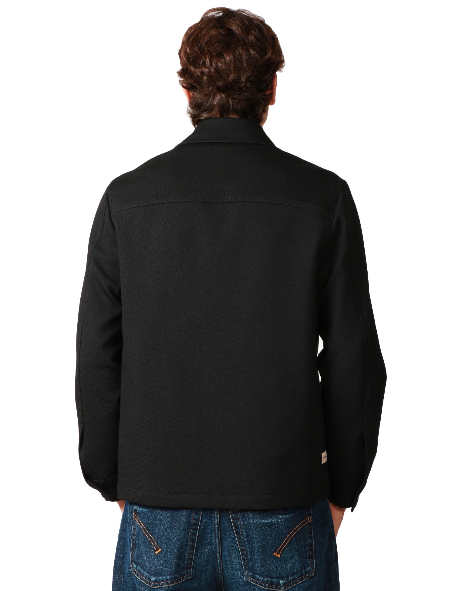 GIACCA UOMO OFFICINA 36 WINNONA BLACK CON COLLETTO, BOTTONI E TASCHE A PATTA ANTERIORI