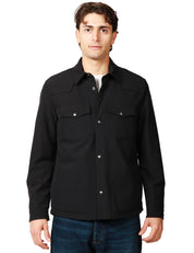 GIACCA CAMICIA UOMO OFFICINA 36 ALBIDA NERA CON TASCHE SUL PETTO E BOTTONI METTALICI