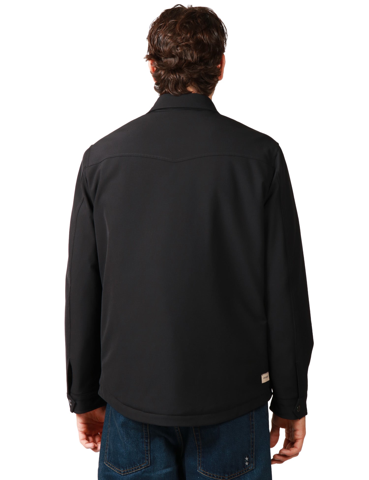 GIACCA CAMICIA UOMO OFFICINA 36 ALBIDA NERA CON TASCHE SUL PETTO E BOTTONI METTALICI