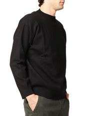 MAGLIA UOMO OFFICINA 36 NERO GIROCOLLO BOXY FIT