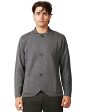 GIACCA UOMO OFFICINA 36 GRIGIA CON PICCOLO COLLO E TASCHE APPLICATE DAVANTI