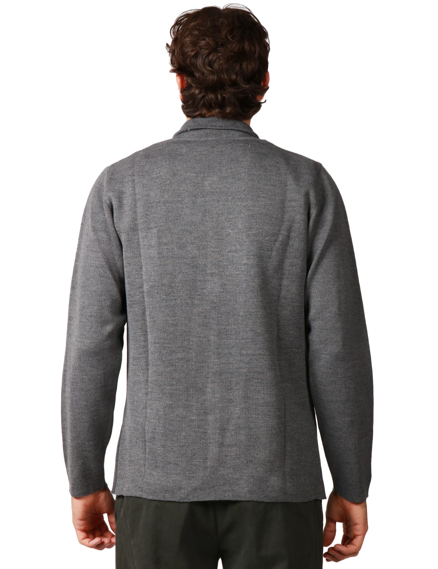 GIACCA UOMO OFFICINA 36 GRIGIA CON PICCOLO COLLO E TASCHE APPLICATE DAVANTI