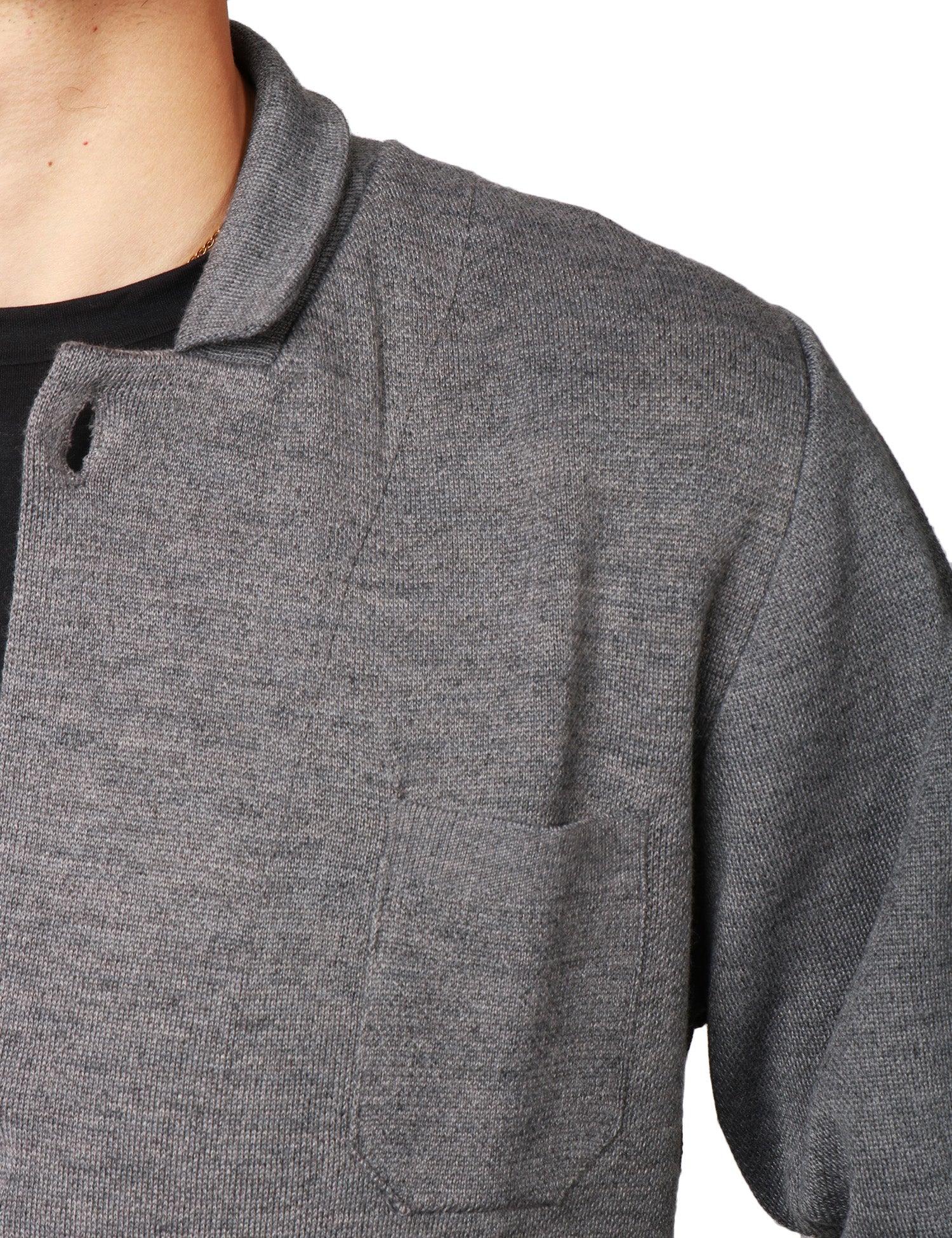 GIACCA UOMO OFFICINA 36 GRIGIA CON PICCOLO COLLO E TASCHE APPLICATE DAVANTI