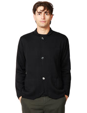 GIACCA UOMO OFFICINA 36 NERA CON PICCOLO COLLO E TASCHE APPLICATE DAVANTI