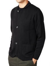 GIACCA UOMO OFFICINA 36 NERA CON PICCOLO COLLO E TASCHE APPLICATE DAVANTI