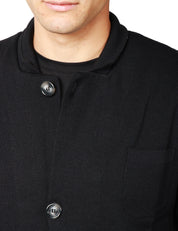 GIACCA UOMO OFFICINA 36 NERA CON PICCOLO COLLO E TASCHE APPLICATE DAVANTI