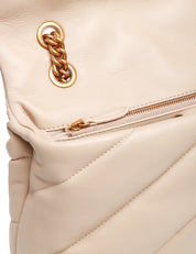 BORSA DONNA PINKO CLASSIC LOVE BAG PUFF BEIGE IN NAPPA CON TRAPUNTATURA OBLIQUA E FIBBIA LOVE BIRDS ORO
