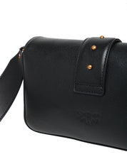 BORSA PINKO MINI LOVE BAG SLOUCHY NERO/ORO IN PELLE CON PATTA