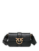 Borsa pinko mini love bag slouchy nero/oro in pelle con patta