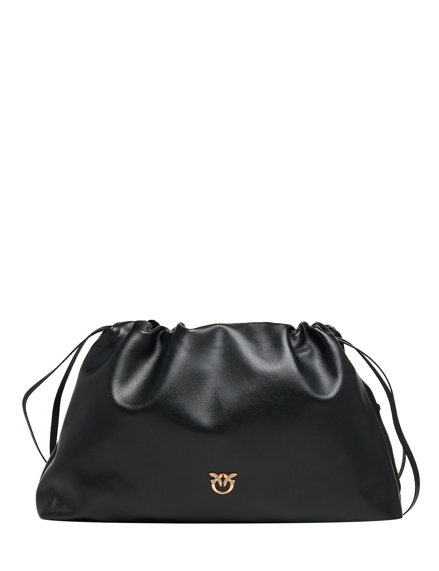 BORSA DONNA PINKO MAXI CLUTCH NERA CON DUE TRACOLLE REGOLABILI E PLACCA LOGO LOVE BIRDS