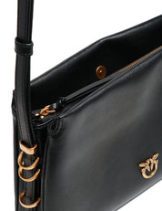 BORSA DONNA PINKO ONE, TWO, THREE BAG MINI NERA IN PELLE MANO SETA CON TRE SCOMPARTI E TRACOLLA