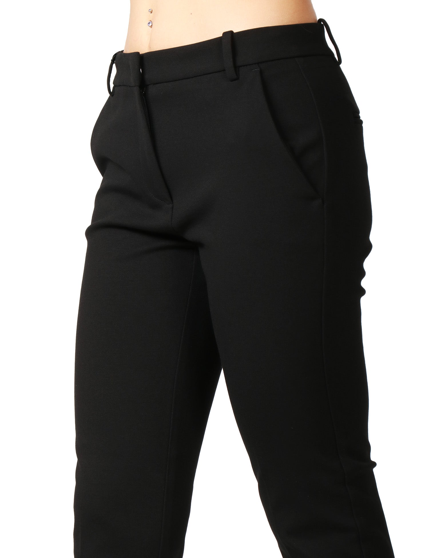 PANTALONE DONNA PINKO BELLO NERO CIGARETTE-FIT IN PUNTO STOFFA