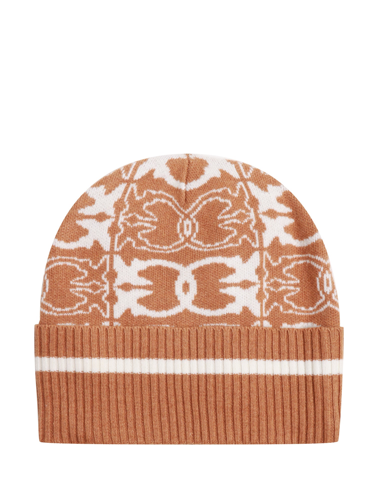 CAPPELLO DONNA PINKO BULGARIA BIANCO/CAMMELLO CON STAMPA JACQUARD LOVE BIRDS