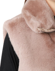 GILET DONNA PINKO DEYN BISCOTTO IN TESSUTO ASPEN EFFETTO PELLICCIA CON COLLO ALTO E ZIP