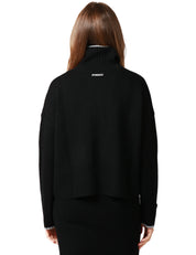 MAGLIA DONNA PINKO FALKLAND NERA DOLCEVITA IN MISTO LANA MERINO E CASHMERE CON FILATO A CONTRASTO