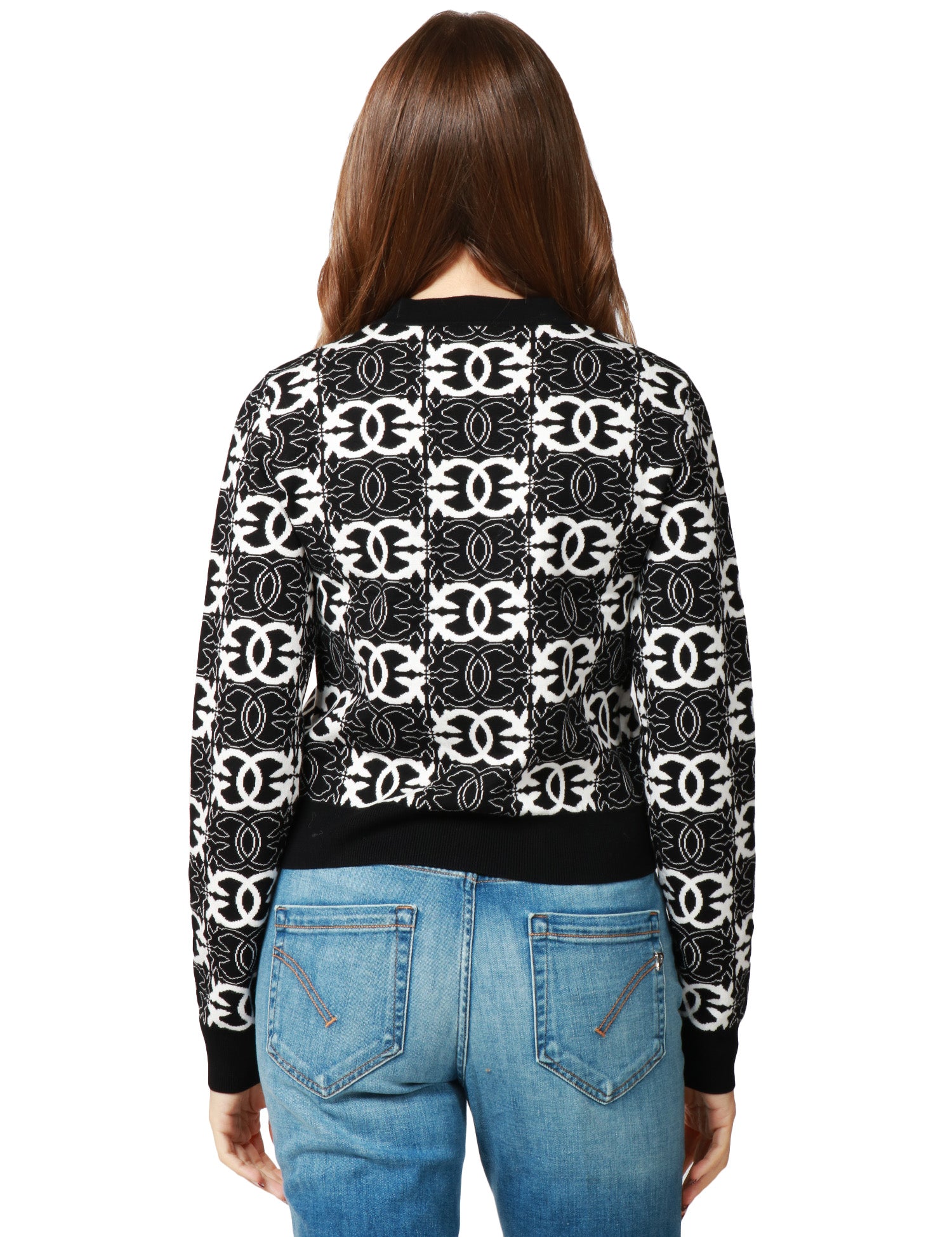 MAGLIA DONNA PINKO GYPSIES NERO/BIANCO IN MISTO VISCOSA CON LOGO LOVE BIRDS ALL OVER