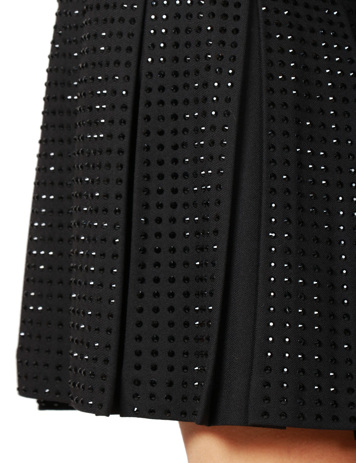GONNA MINI PINKO MARISOL NERA CON STRASS ALL OVER E PIEGHE
