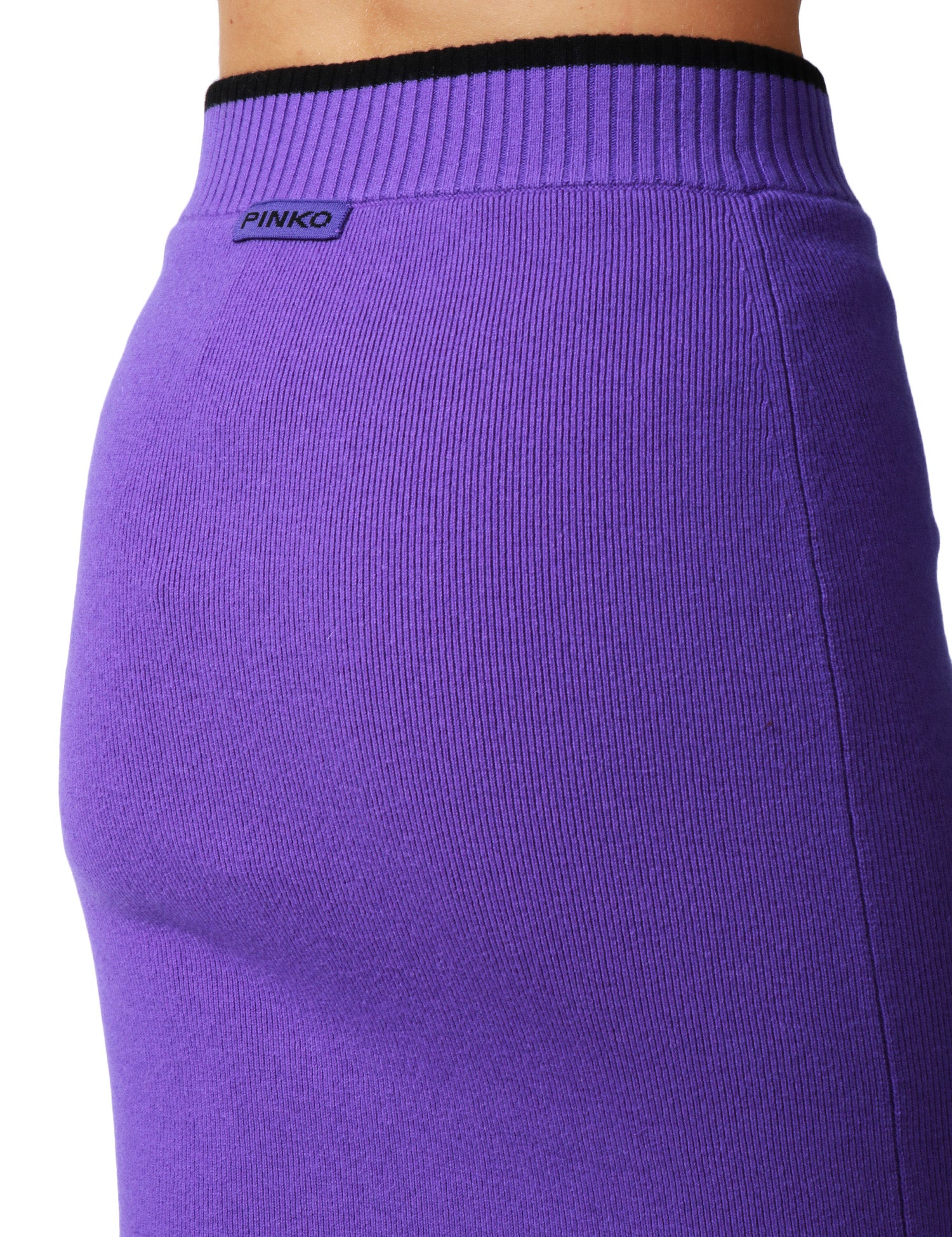 GONNA TUBINO PINKO NUOVA GUINEA LAVANDA IN MISTO LANA E CASHMERE CON ETICHETTA LOGO SUL RETRO